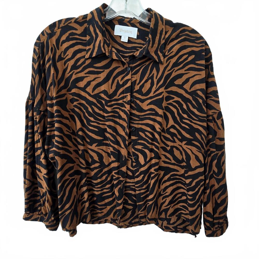 Brixton Women's Tiger Print Button-Up Shirt - Size S